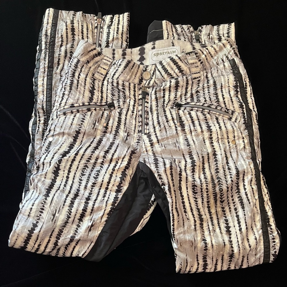 Sportalm Kitzbuhel White Black And Silver Women's Ski Pants Size 4